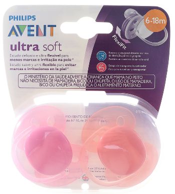 Chupeta Ultra Soft Dupla Lisa - 6-18 Meses Menina