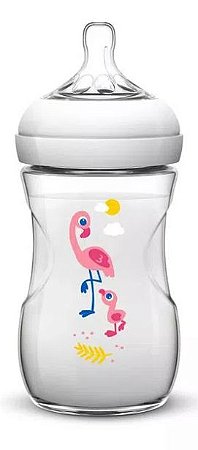 Mamadeira Pétala Decorada Flamingo 260ml