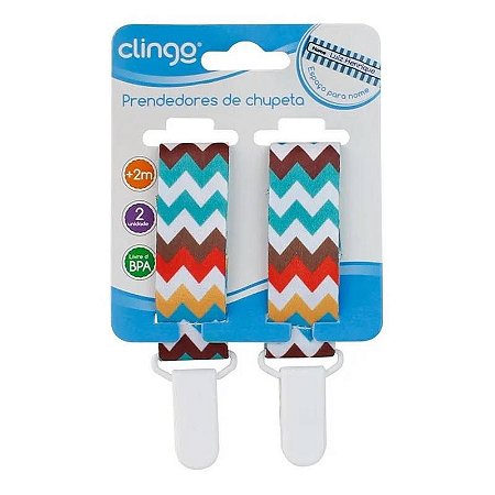 Prendedor de chupetas Zig Zag - 2 unidades - Clingo