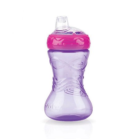 Copo com Bico de Silicone 300ml - roxo e rosa - Nuby