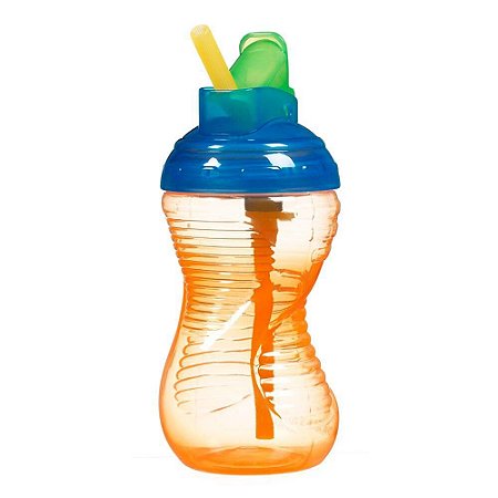 Copo com Canudo Mighty Grip - Laranja e Azul - Munchkin