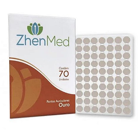 Placa Ponto Ouro Zhen Med com Micropore -  Pct c/ 70 un.
