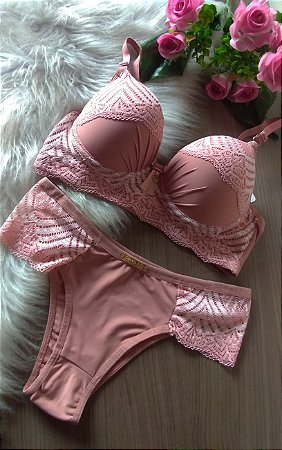 CONJUNTO FETICHE COM BOJO CALCINHA TRADICIONAL COM RENDA LATERAL