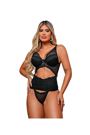 CAMISETE COM BOJO E CALCINHA STHRING FIO DUPLO COM REGULAGEM REF:0936