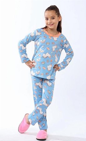 PIJAMA INFANTIL INVERNO MENINA SUEDE PREMIUM ESTAMPADOS