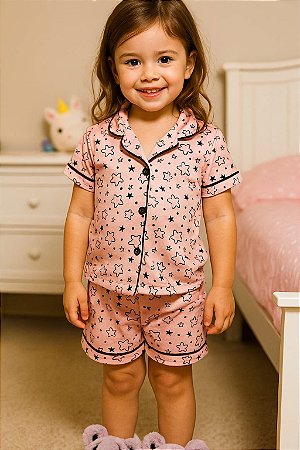 PIJAMA BABY DOLL AMERICANO INFANTIL CRIANÇA BOTÃO SUEDE PREMIUIM PERSONAGENS