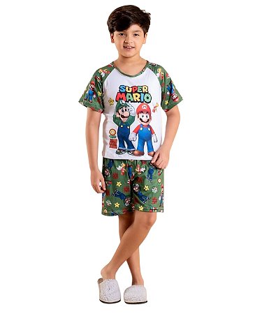 PIJAMA MANGA CURTA INFANTIL MASCULINO SUEDE PERSONAGEM