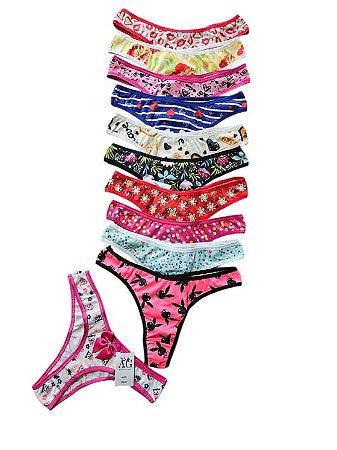 KIT 03 CALCINHAS AGYLA FIO DENTAL ESTAMPADAS