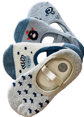 KIT 3 PARES DE MEIA SAPATILHA/PANTUFA PILATES YOGA MENINO COM ANTIDERRAPANTE