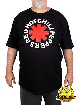 Camiseta Plus Size Red Hot Chili Peppers Preta Oficial