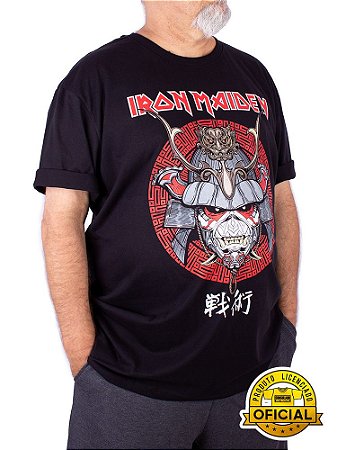 Camiseta Plus Size Iron Maiden Senjutsu Snake Preta Oficial