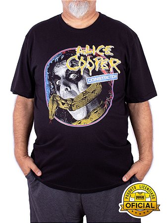 Camiseta Plus Size Alice Cooper Constrictor Preta Oficial