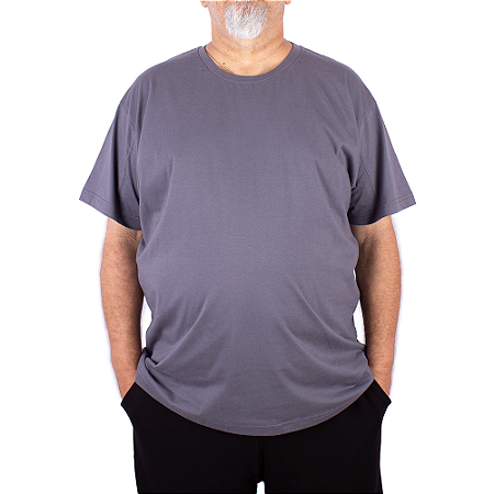 Camiseta Plus Size Básica Cinza.