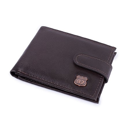 Carteira Botão Metal ArtRock Marrom