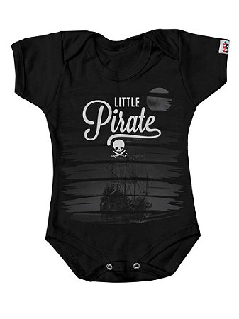 Body Bebê Pequeno Pirata Preto