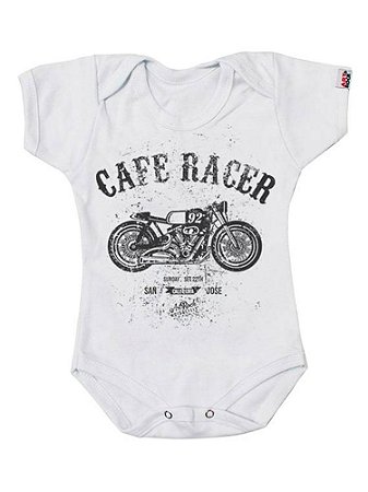 Body Bebê Moto Café Racer Branco