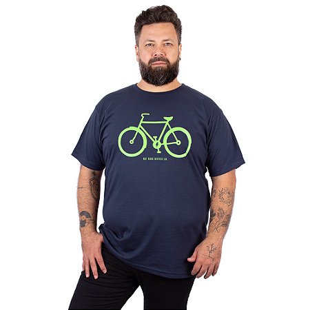 Camiseta Plus Size Bicicleta Co Marinho.