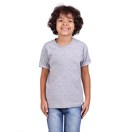 Camiseta Infantil Básica Cinza Mescla