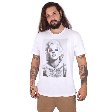 Camiseta Marilyn Monroe Tattoo Branca.