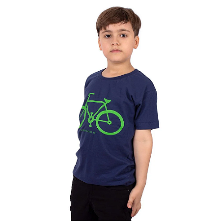 Camiseta Juvenil Bicicleta Co Marinho