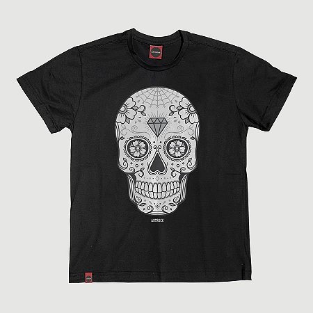 Camiseta Juvenil Caveira Mexicana 2 Preta