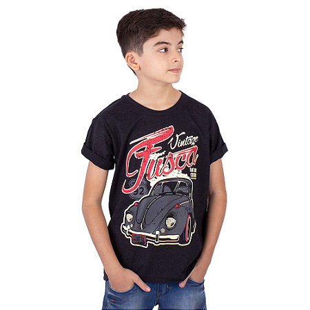 Camiseta Juvenil Fusca Rat Preto Jaguar