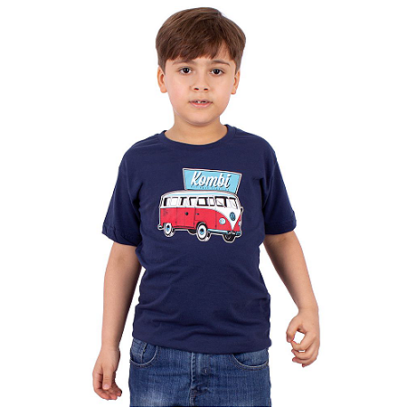 Camiseta Juvenil Kombi Kombinha Marinho
