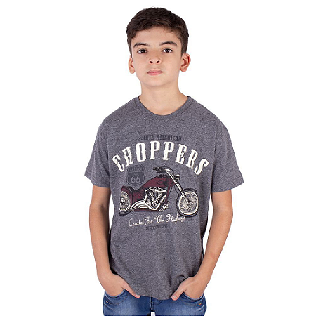 Camiseta Juvenil Moto Choppers Grafite