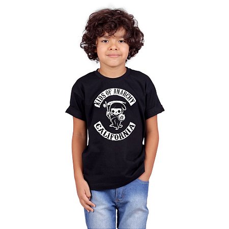 Camiseta Infantil Kids Of Anarchy Preta