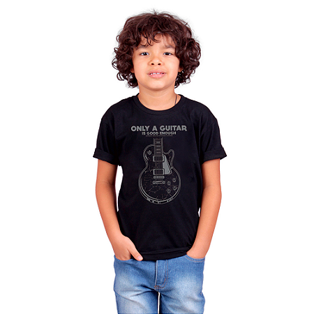 Camiseta Infantil Guitarra Only Preta