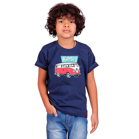 Camiseta Infantil Kombi Kombinha Marinho