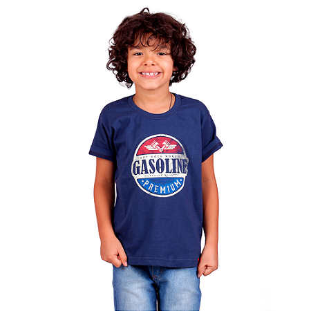 Camiseta Infantil Gasoline Marinho