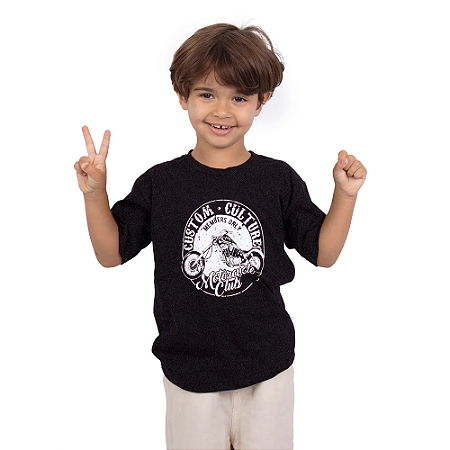 Camiseta Infantil Moto Members Preta Jaguar