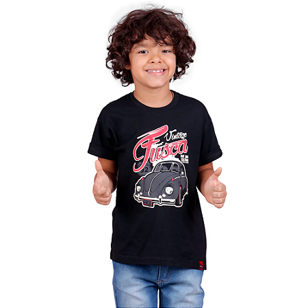 Camiseta Infantil Fusca Rat Preta Jaguar
