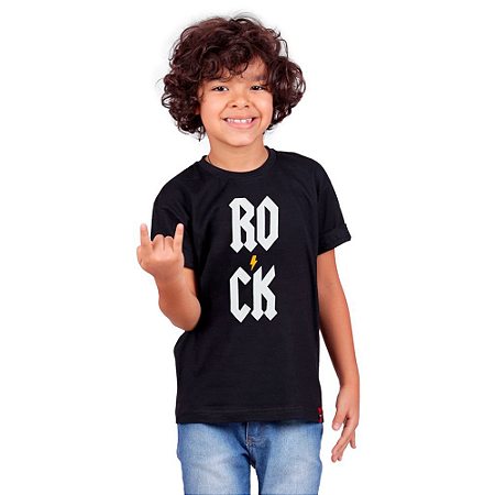 Camiseta Infantil Rock Vert Preta