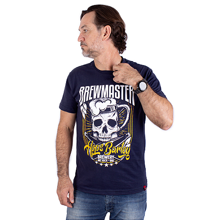 Camiseta Cerveja Brewmaster Marinho.