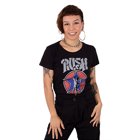 Camiseta Feminina Rush Starman Preta Oficial