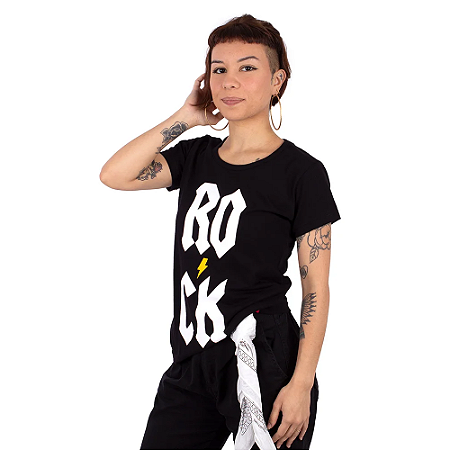 Camiseta Feminina Rock Vert Preta