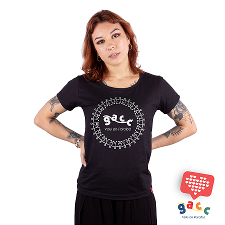 Camiseta Feminina Gacc Ciranda Preta