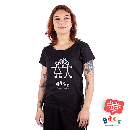 Camiseta Feminina Gacc Mãos Dadas Preta