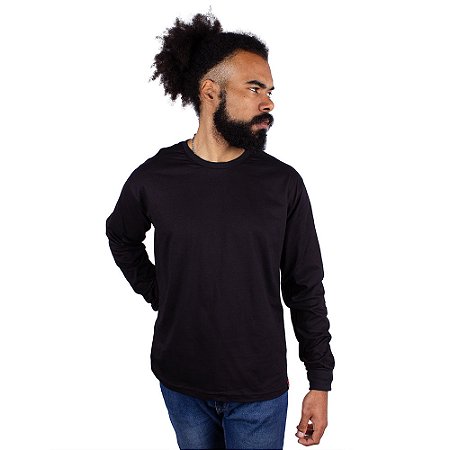 Camiseta Manga Longa Básica Preta