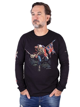Camiseta Manga Longa Iron Maiden The Trooper Preta Oficial - Art Rock -  Receba em Casa