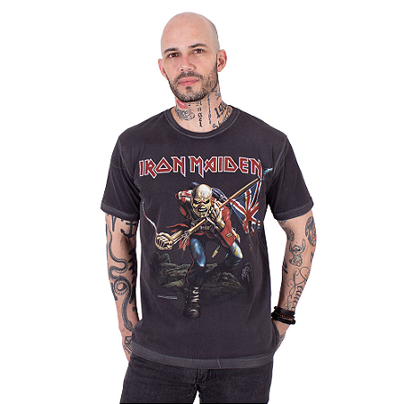Camiseta Iron Maiden The Trooper Premium Estonada Oficial
