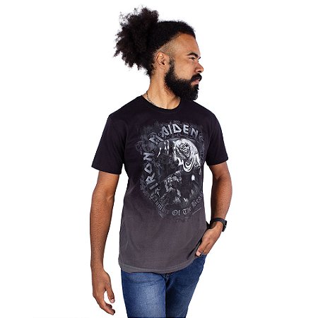 Camiseta Iron Maiden The Number Of The Beast Estonada Preta Oficial
