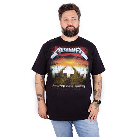 Camiseta Plus Size Metallica Master Of The Puppets Preta Oficial