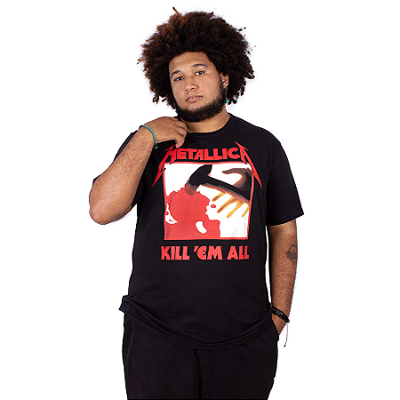 Camiseta Plus Size Metallica Kill 'Em All Preta Oficial