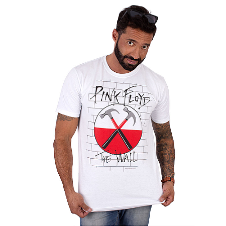 Camiseta Pink Floyd The Wall Branca Oficial