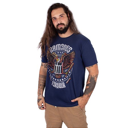 Camiseta Ramones Forever Marinho Oficial