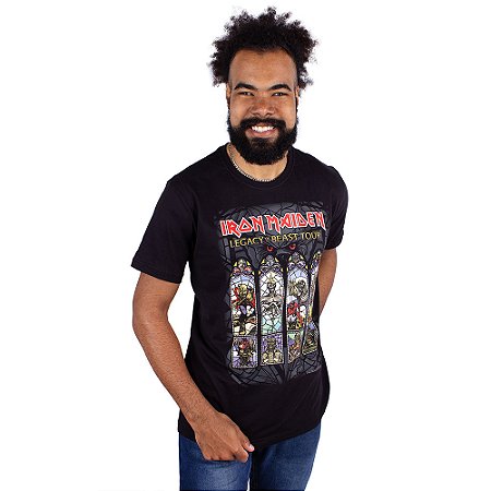 Camiseta Iron Maiden Legacy of Beast Tour Preta Oficial