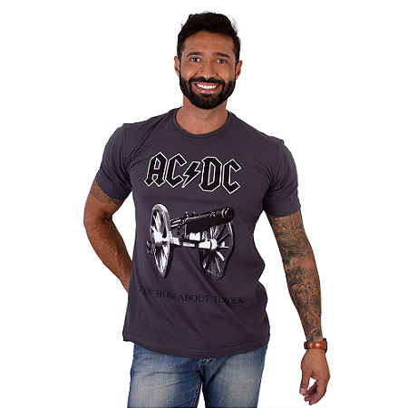 Camiseta ACDC For Those Cinza Chumbo Oficial